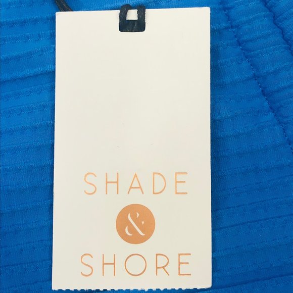 Shade And Shore Women's Size Medium 8-10 High Waist Bikini Swim Bottom Blue New - Picture 3 of 8